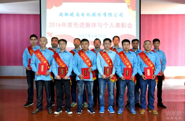 皖南电机2016年度标兵 皖南电机2016年度标兵